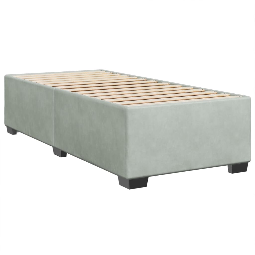 Box spring krevet s madracem svjetlosivi 80 x 200 cm baršunasti