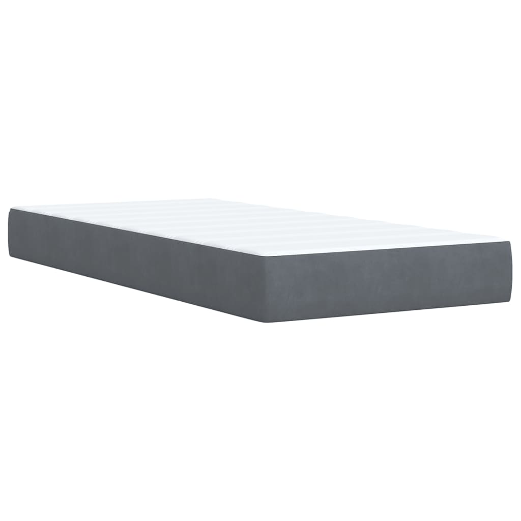 Box spring krevet s madracem tamnosivi 80 x 200 cm baršunasti