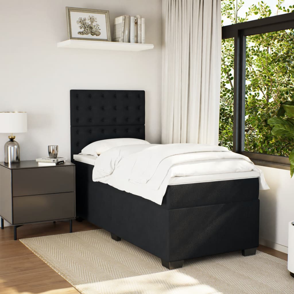 Box spring krevet s madracem crni 80 x 200 cm baršunasti