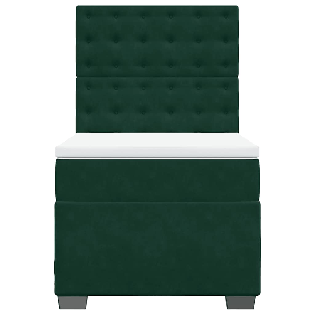 Box spring krevet s madracem tamnozeleni 80 x 200 cm baršunasti