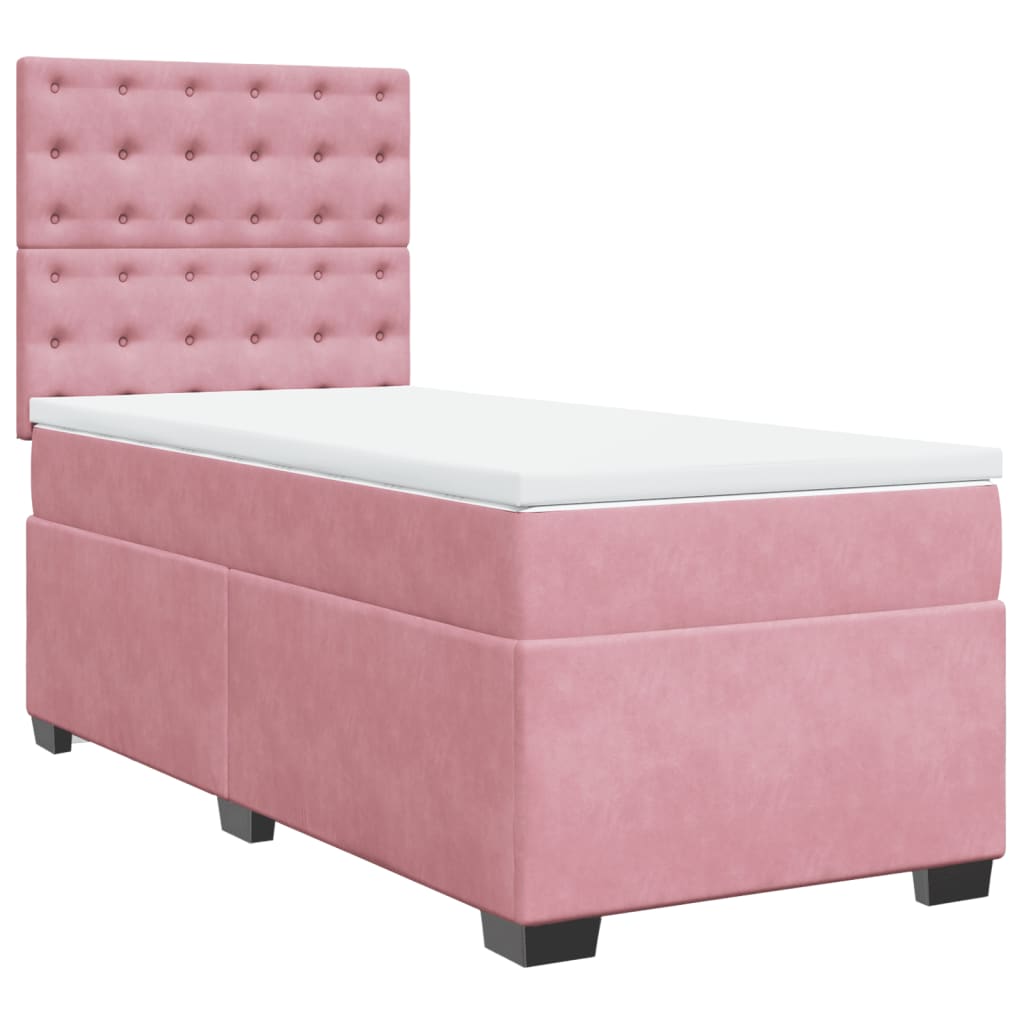 Box spring krevet s madracem ružičasti 80 x 200 cm baršunasti