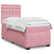 Box spring krevet s madracem ružičasti 80 x 200 cm baršunasti