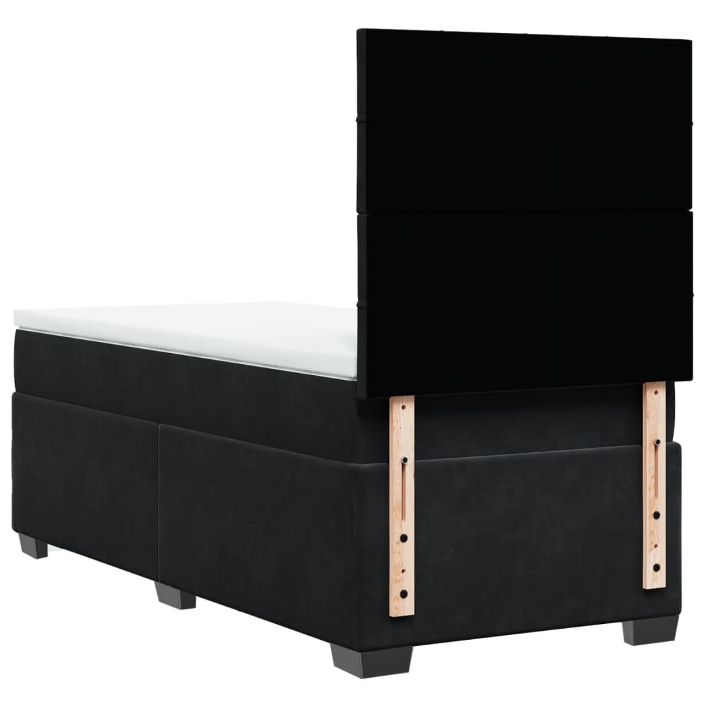 Box spring krevet s madracem crni 90x190 cm baršunasti