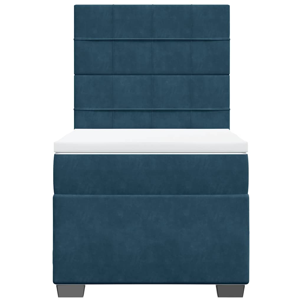 Box spring krevet s madracem plavi 90x190 cm baršunasti