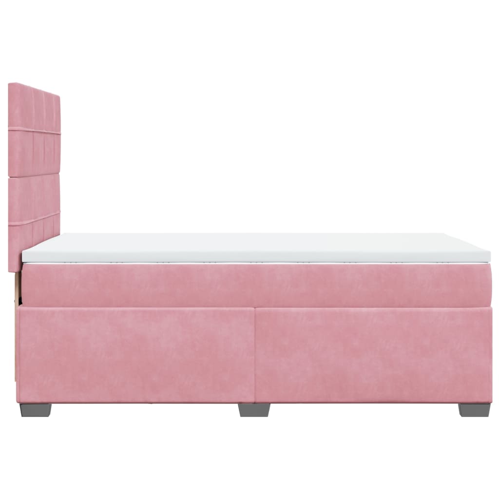 Box spring krevet s madracem ružičasti 90x190 cm baršunasti