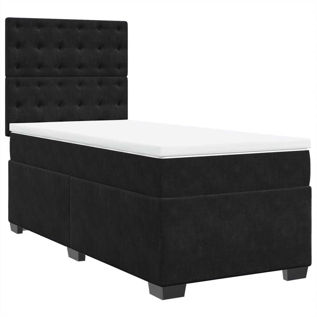 Box spring krevet s madracem crni 90x190 cm baršunasti