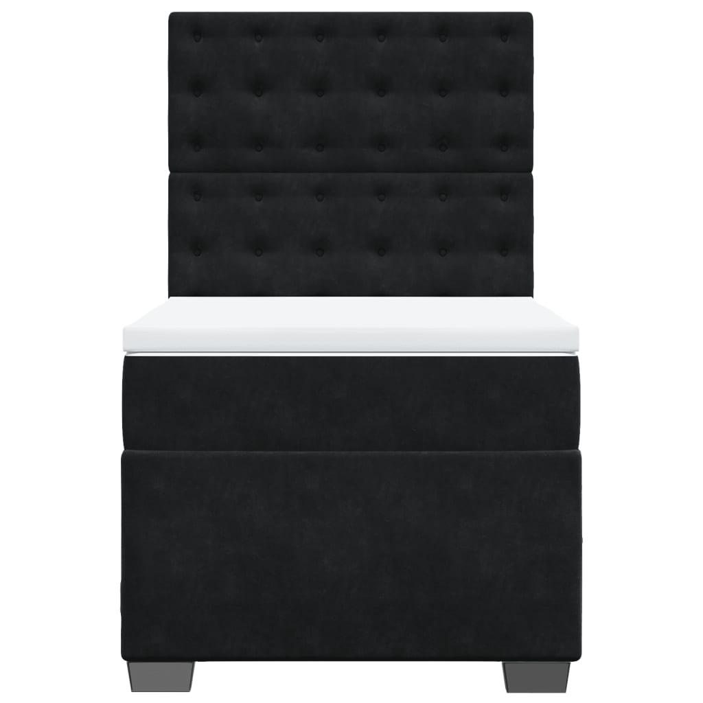 Box spring krevet s madracem crni 90x190 cm baršunasti