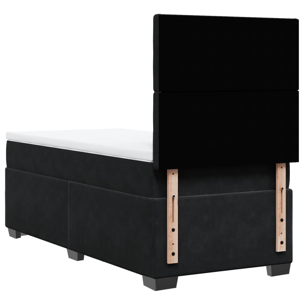 Box spring krevet s madracem crni 90x190 cm baršunasti