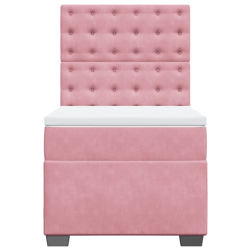 Box spring krevet s madracem ružičasti 90x190 cm baršunasti