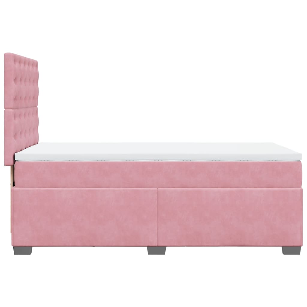 Box spring krevet s madracem ružičasti 90x190 cm baršunasti