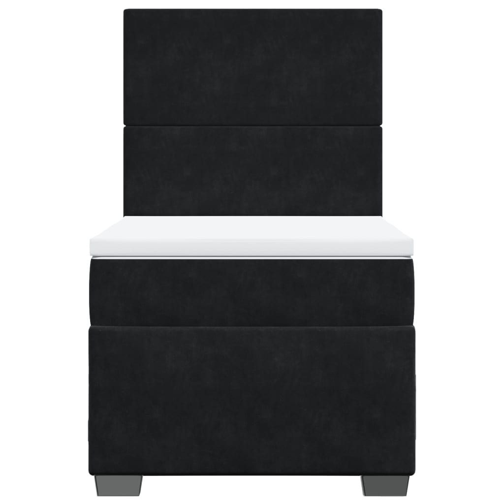 Box spring krevet s madracem crni 90x200 cm baršunasti