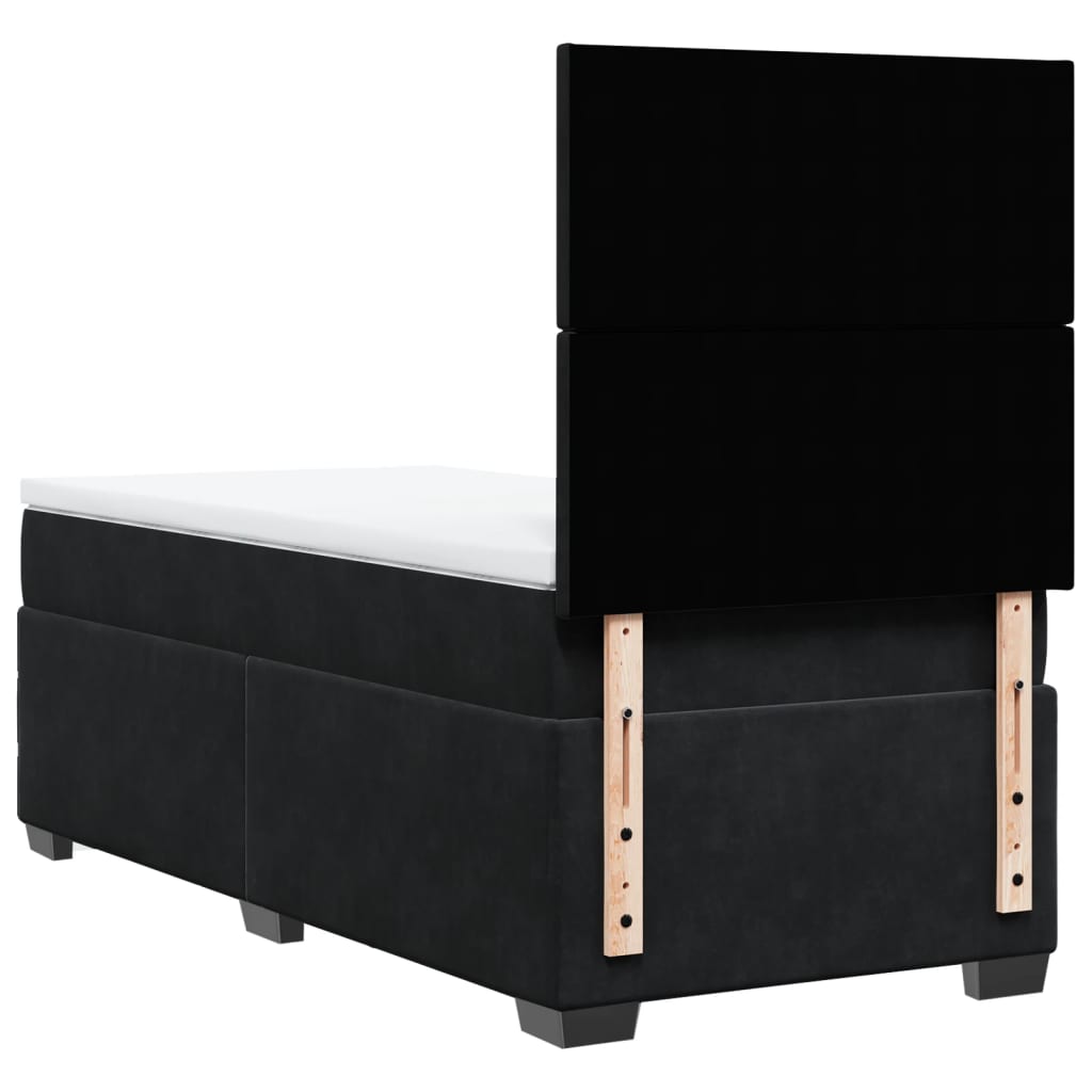 Box spring krevet s madracem crni 90x200 cm baršunasti