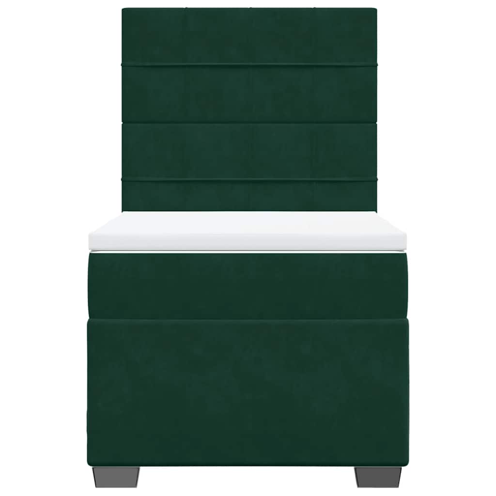 Box spring krevet s madracem tamnozeleni 90x200 cm baršunasti