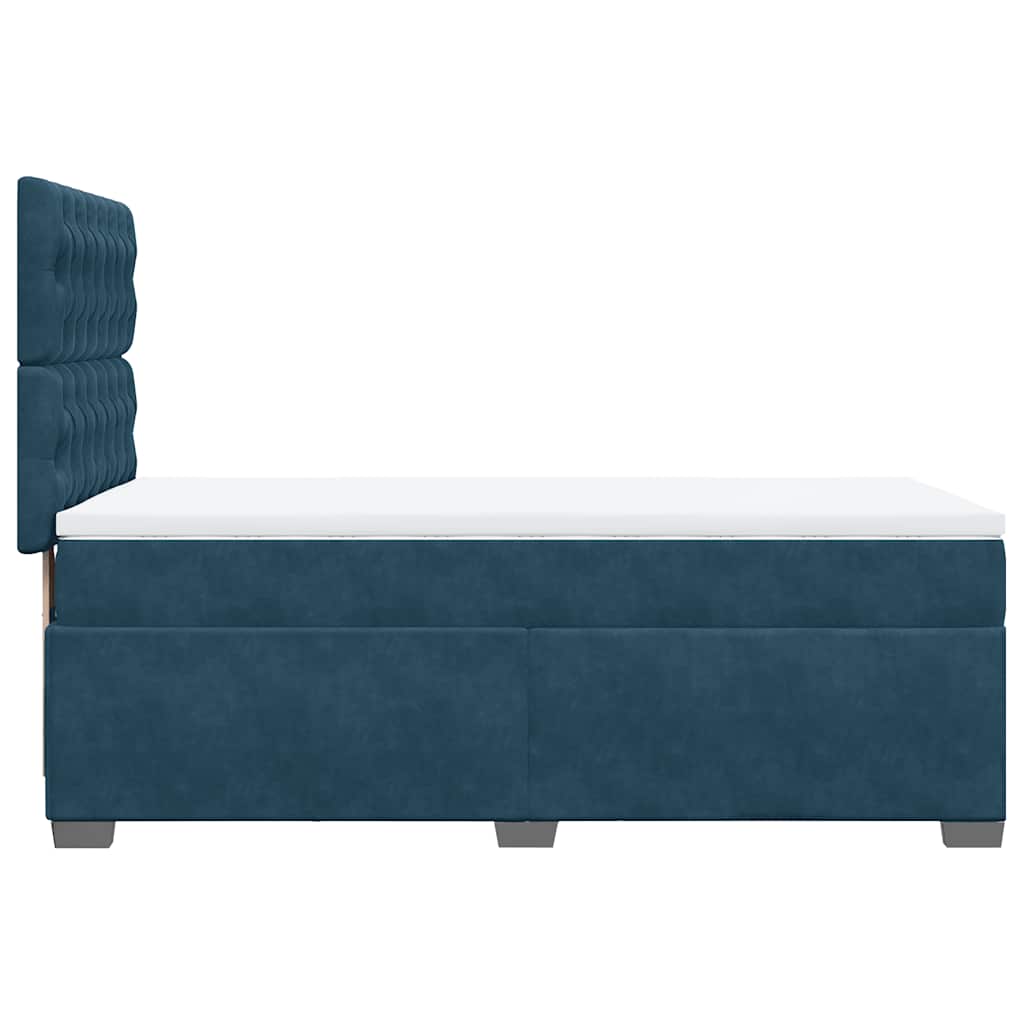 Box spring krevet s madracem plavi 90x200 cm baršunasti