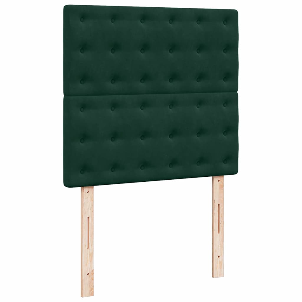 Box spring krevet s madracem tamnozeleni 90x200 cm baršunasti