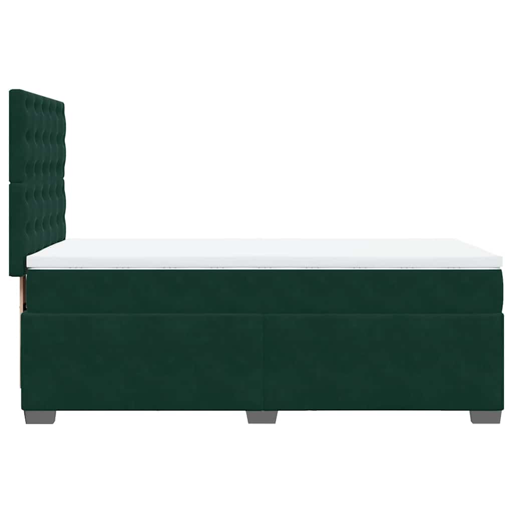 Box spring krevet s madracem tamnozeleni 90x200 cm baršunasti