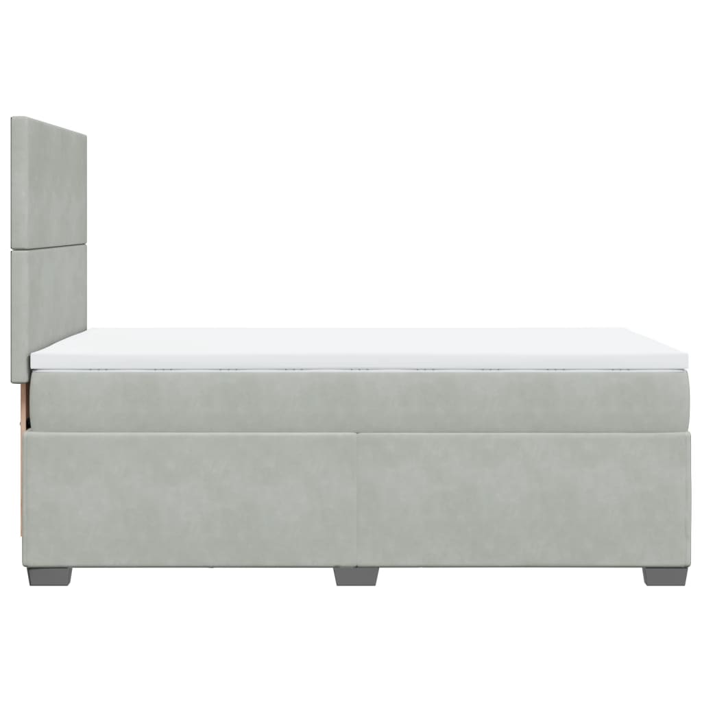 Box spring krevet s madracem svjetlosivi 100x200 cm baršunasti