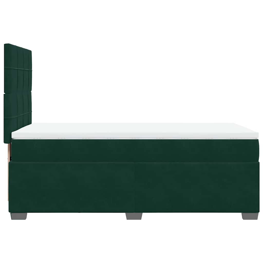 Box spring krevet s madracem tamnozeleni 100x200 cm baršunasti
