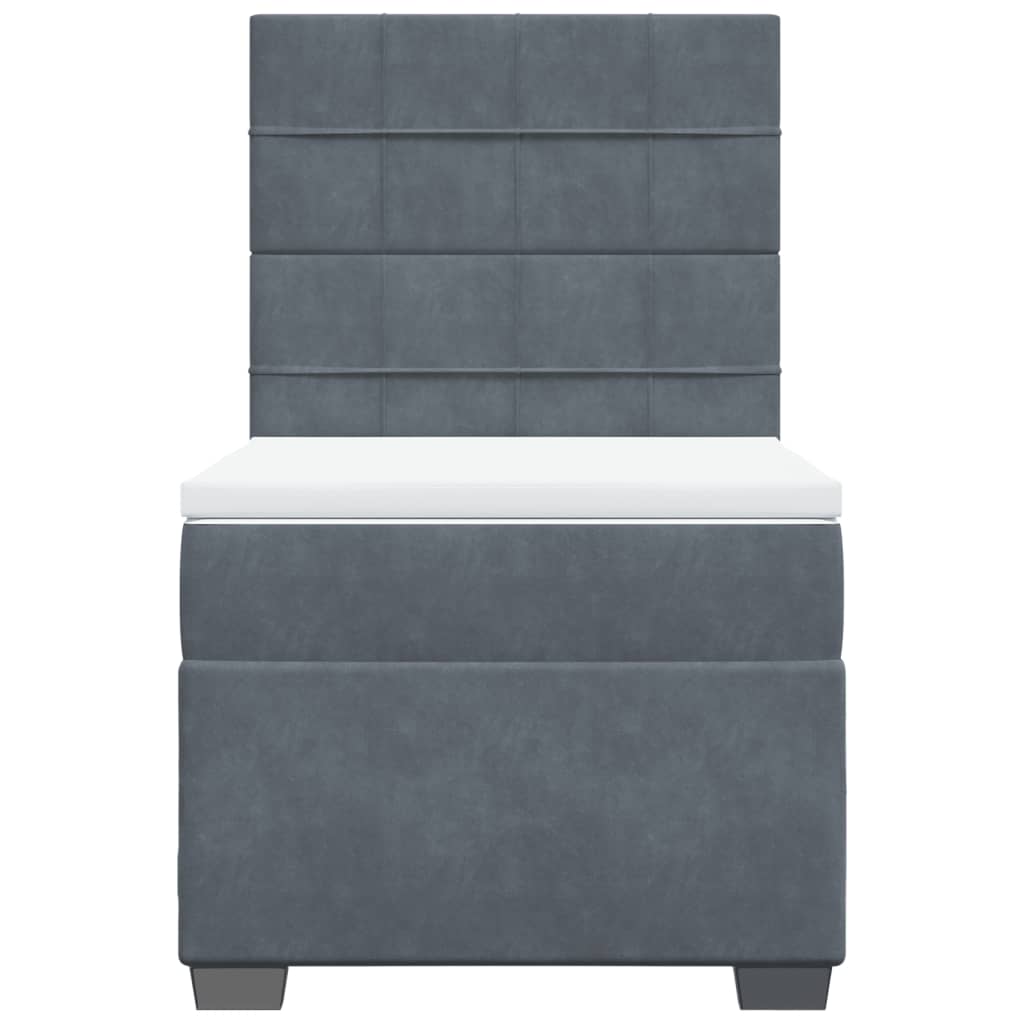 Box spring krevet s madracem tamnosivi 100x200 cm baršunasti