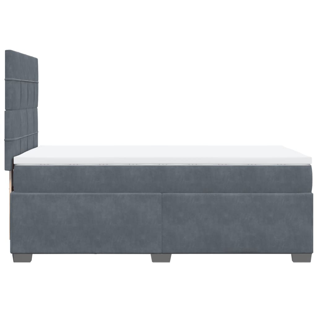 Box spring krevet s madracem tamnosivi 100x200 cm baršunasti