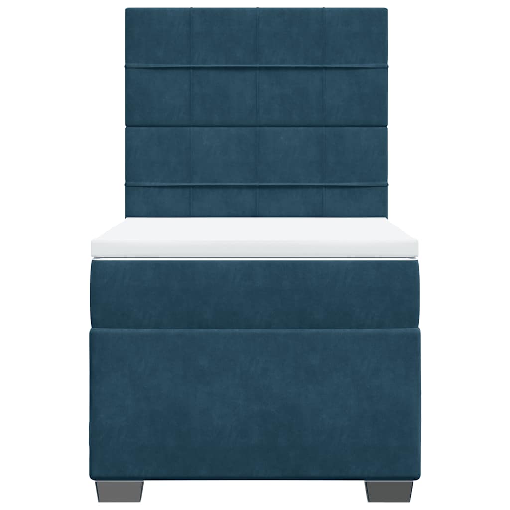Box spring krevet s madracem plavi 100x200 cm baršunasti