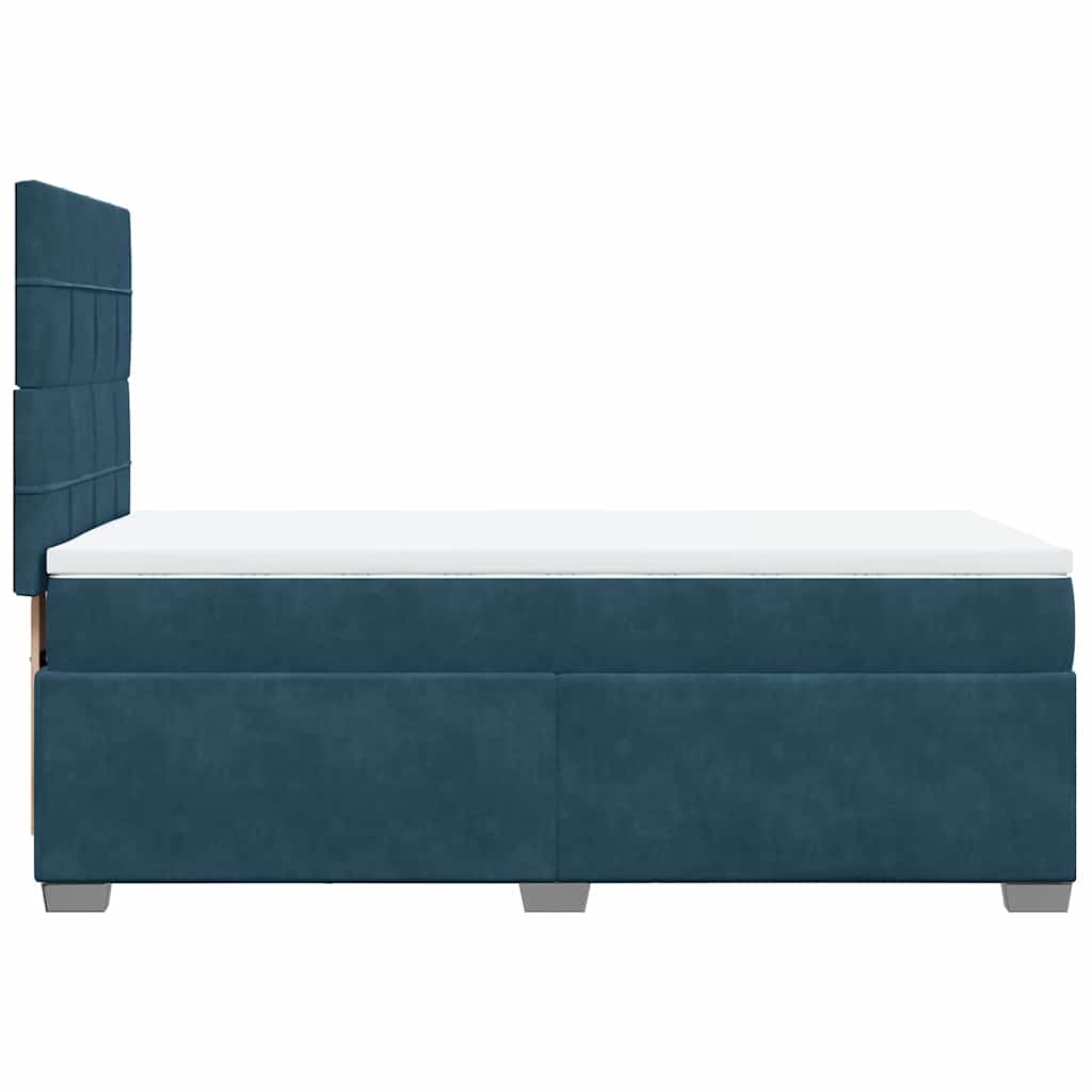Box spring krevet s madracem plavi 100x200 cm baršunasti