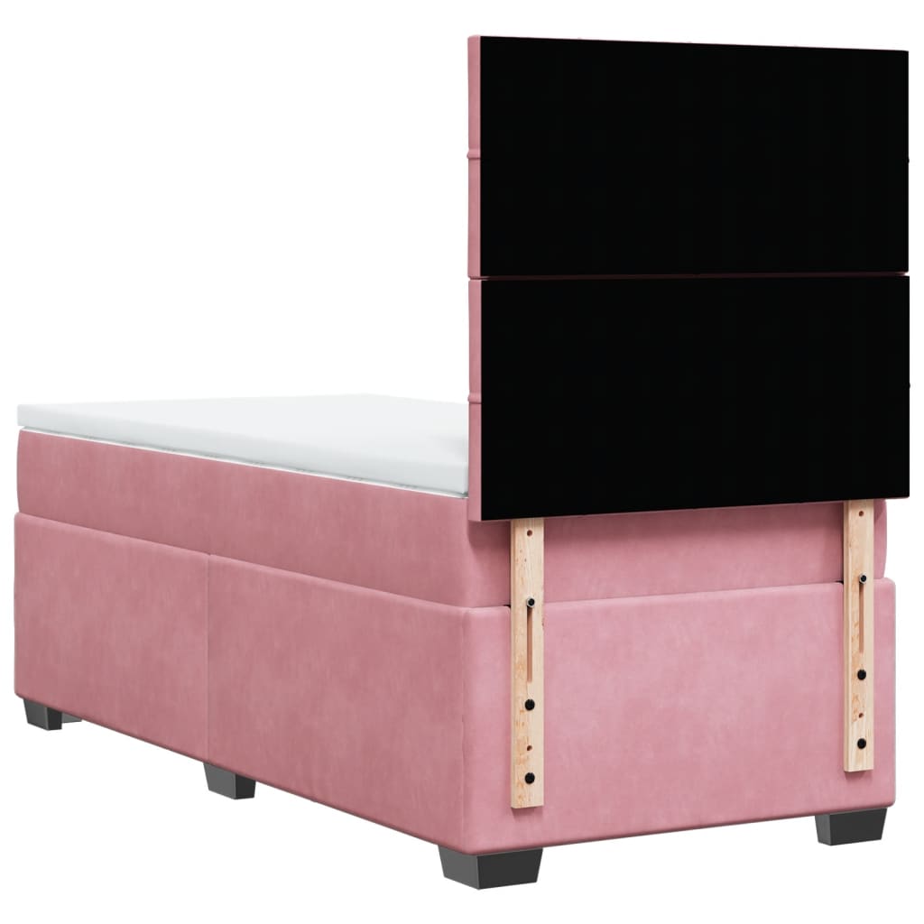 Box spring krevet s madracem ružičasti 100x200 cm baršunasti