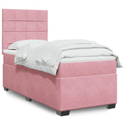 Box spring krevet s madracem ružičasti 100x200 cm baršunasti