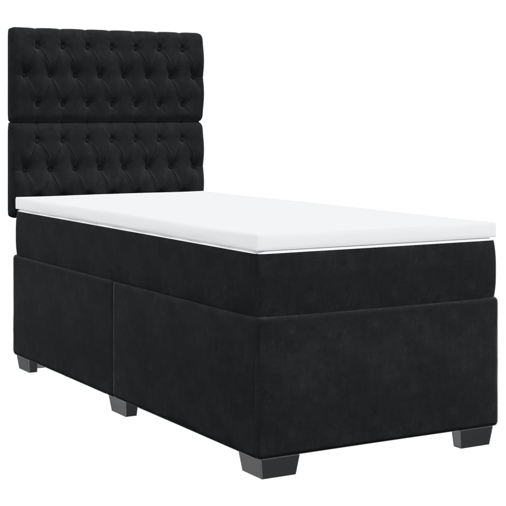 Box spring krevet s madracem crni 100x200 cm baršunasti