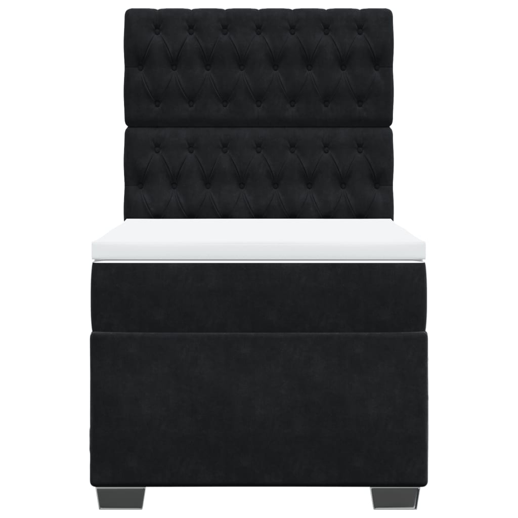 Box spring krevet s madracem crni 100x200 cm baršunasti