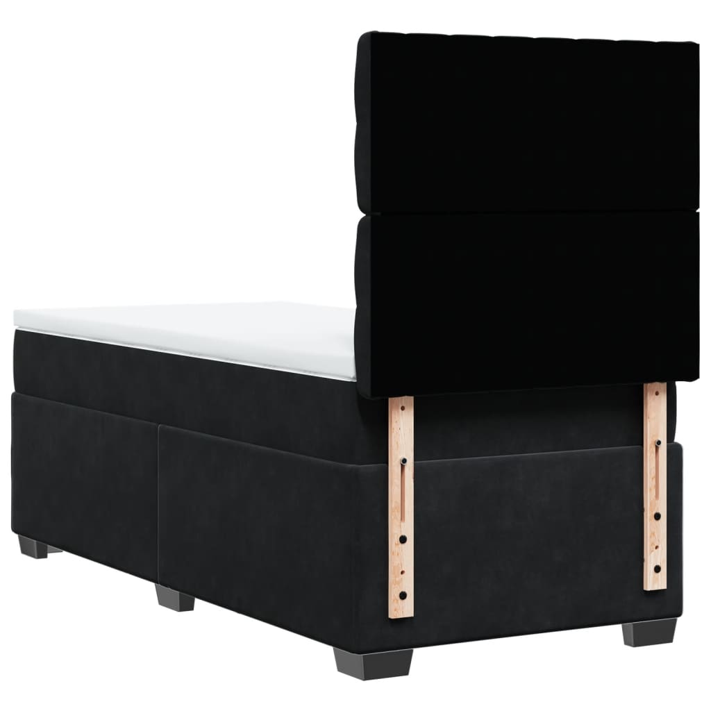 Box spring krevet s madracem crni 100x200 cm baršunasti