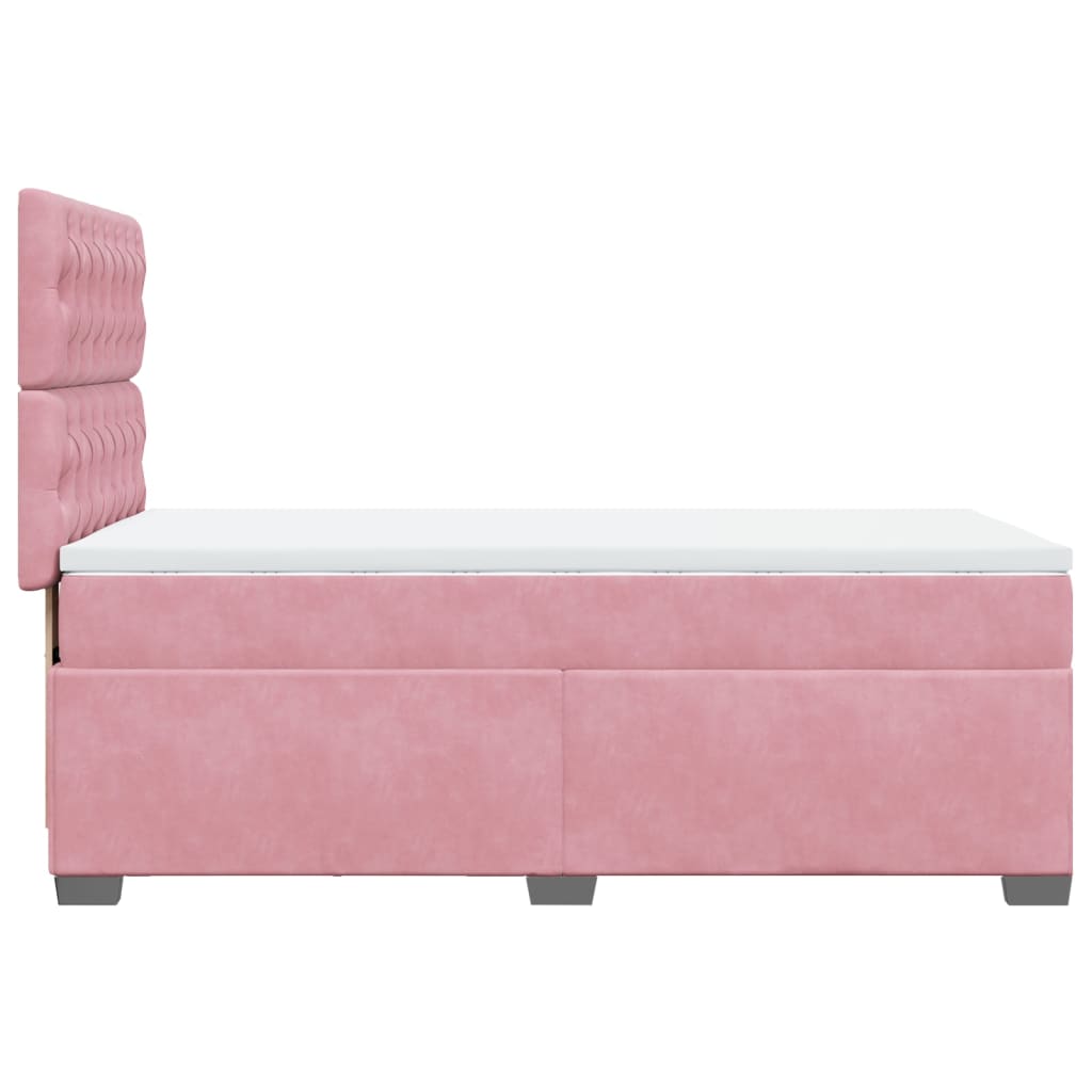 Box spring krevet s madracem ružičasti 100x200 cm baršunasti