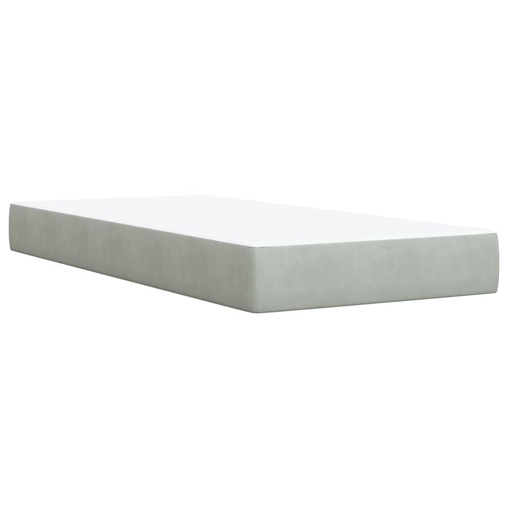 Box spring krevet s madracem svjetlosivi 100x200 cm baršunasti
