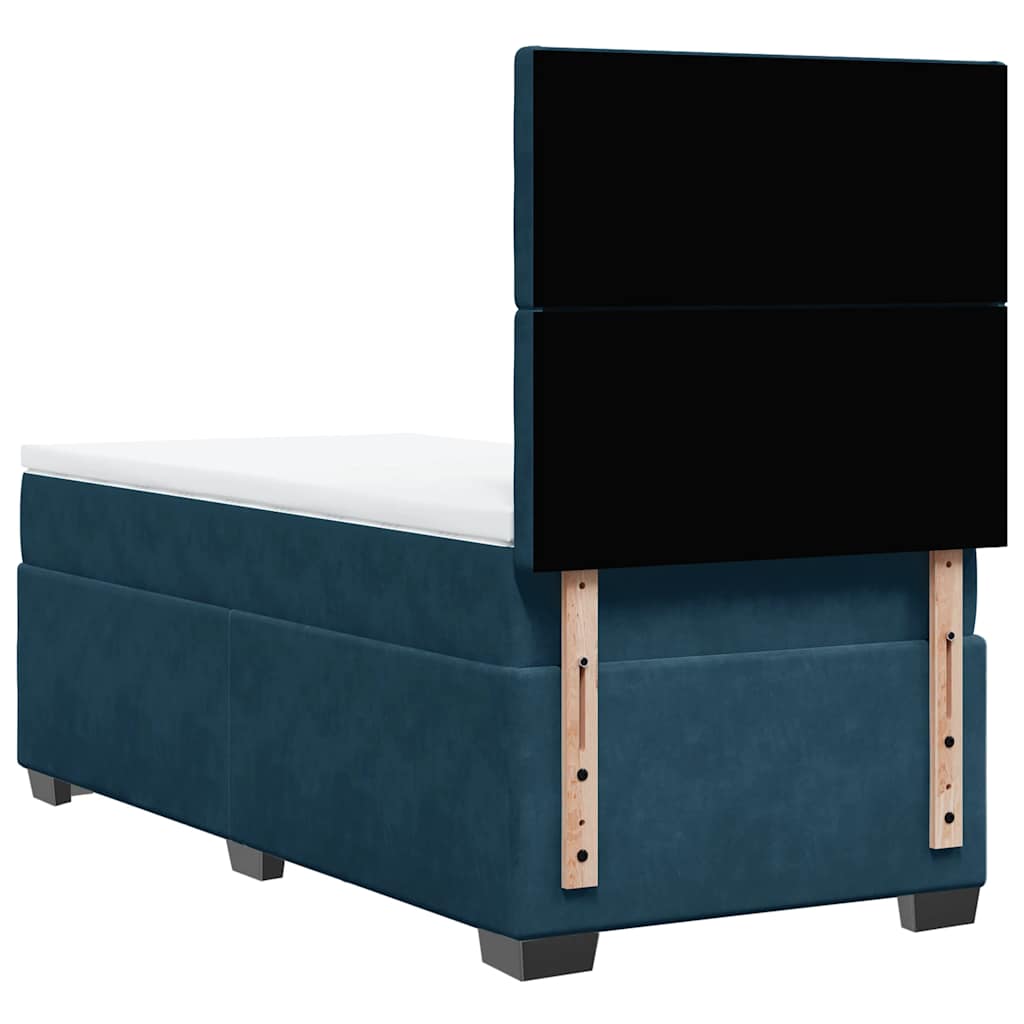 Box spring krevet s madracem plavi 100x200 cm baršunasti