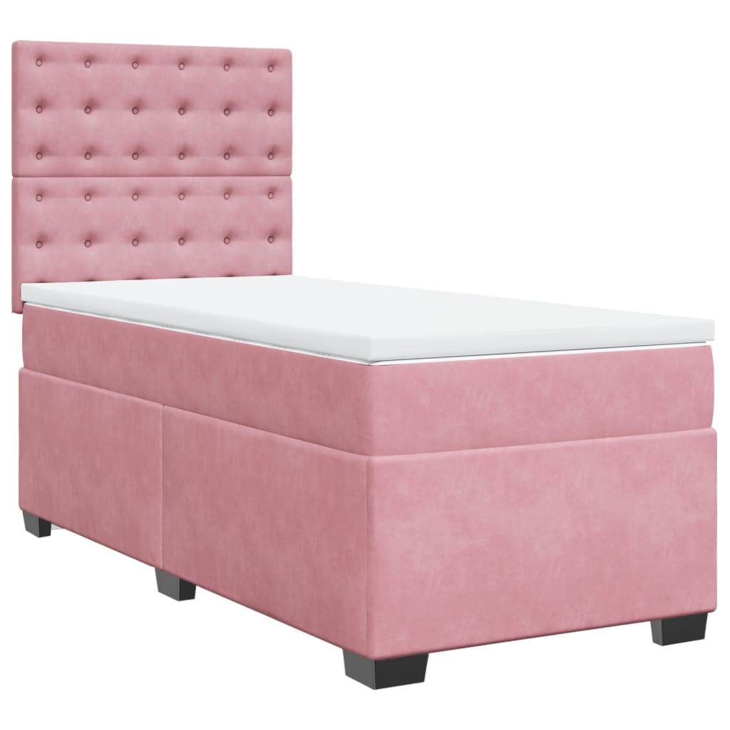 Box spring krevet s madracem ružičasti 100x200 cm baršunasti