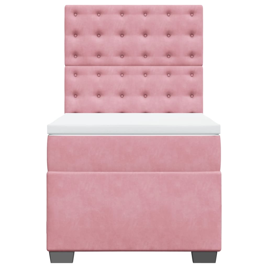 Box spring krevet s madracem ružičasti 100x200 cm baršunasti