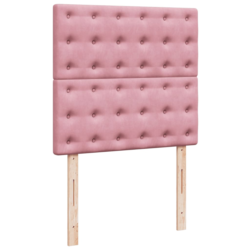 Box spring krevet s madracem ružičasti 100x200 cm baršunasti