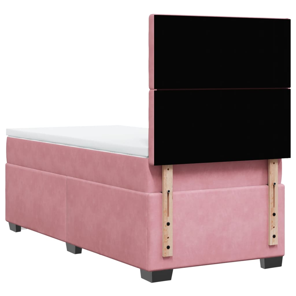 Box spring krevet s madracem ružičasti 100x200 cm baršunasti