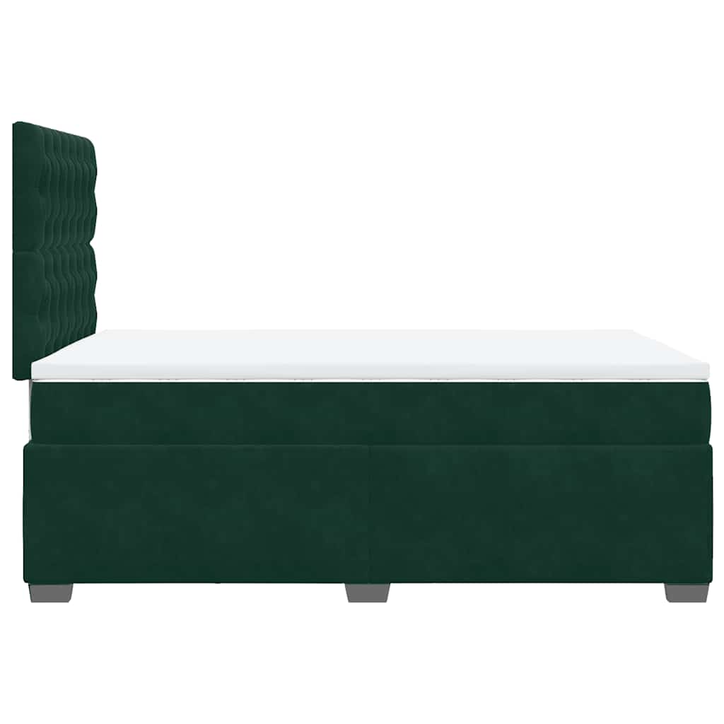 Krevet box spring s madracem tamnozeleni 120x190 cm baršunasti