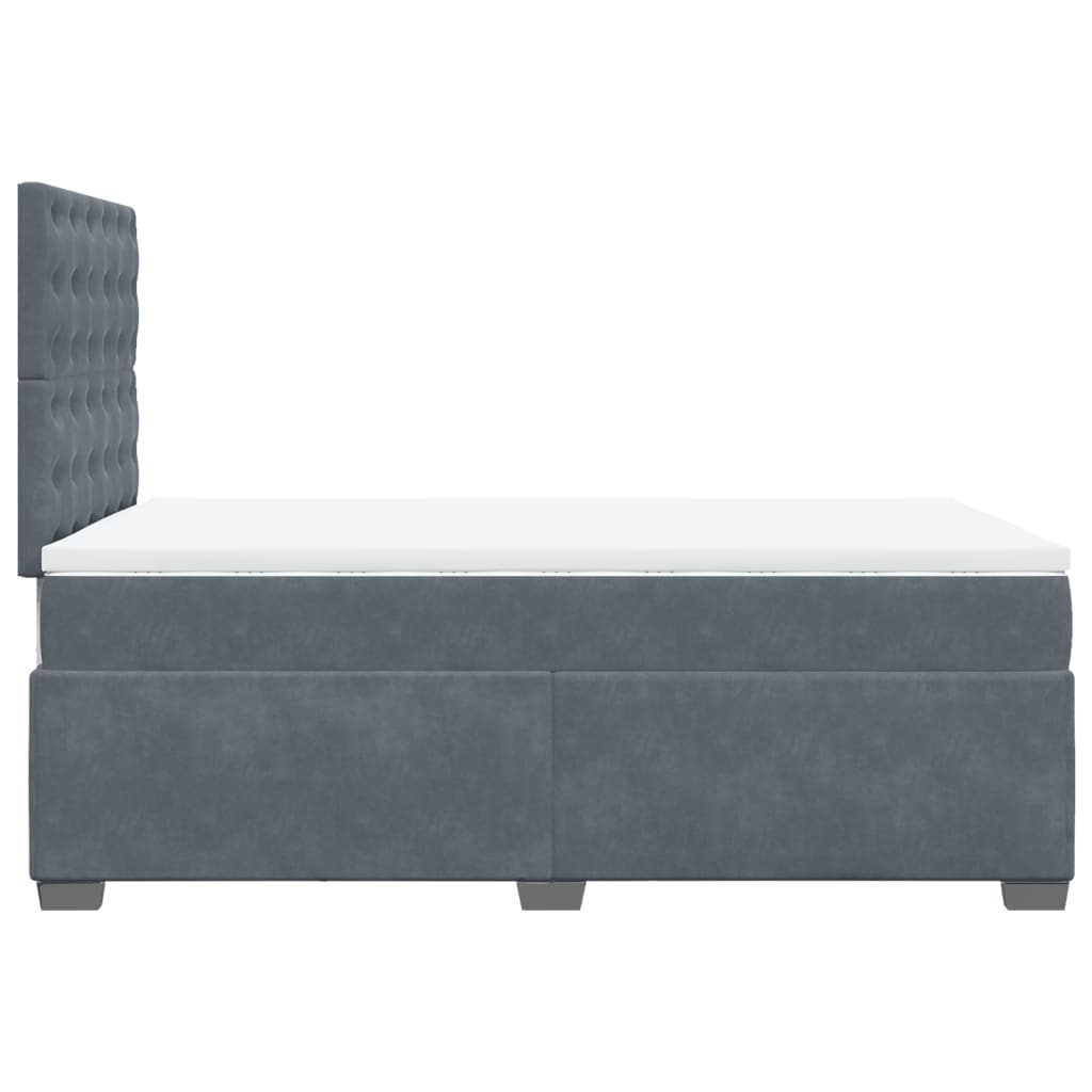 Krevet box spring s madracem tamnosivi 120 x 190 cm baršun