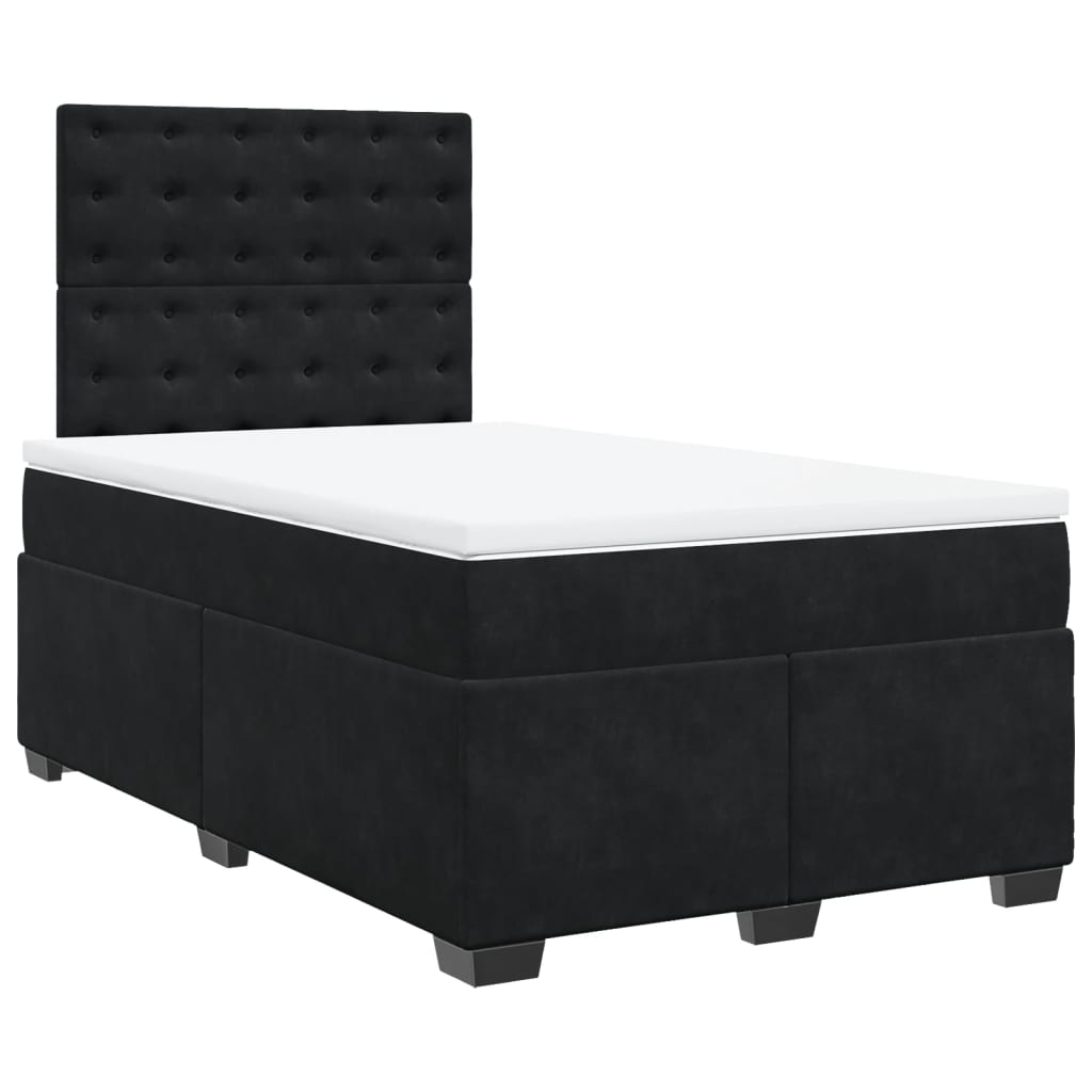 Krevet box spring s madracem crni 120 x 190 cm baršunasti