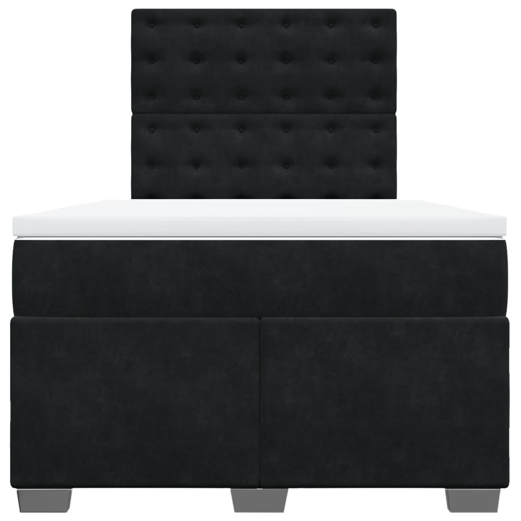 Krevet box spring s madracem crni 120 x 190 cm baršunasti