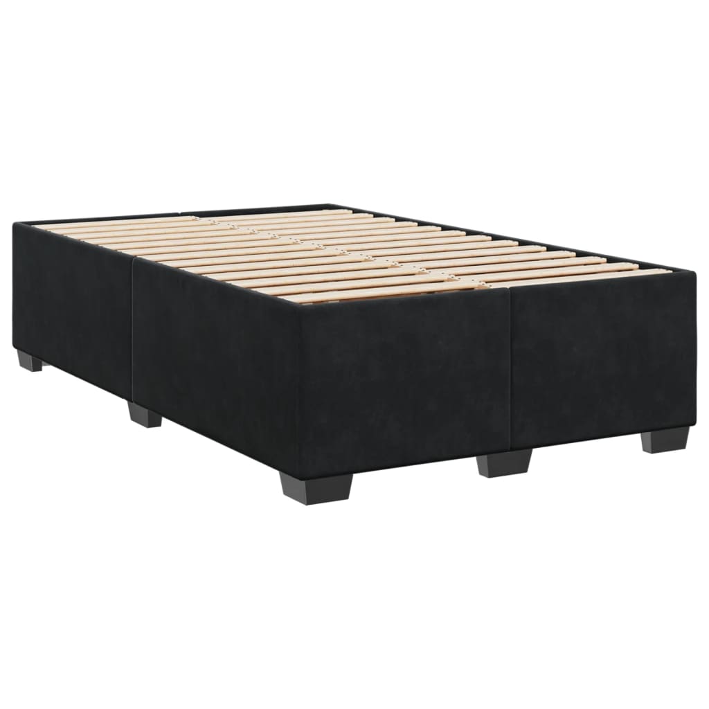 Krevet box spring s madracem crni 120 x 190 cm baršunasti