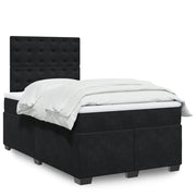 Krevet box spring s madracem crni 120 x 190 cm baršunasti