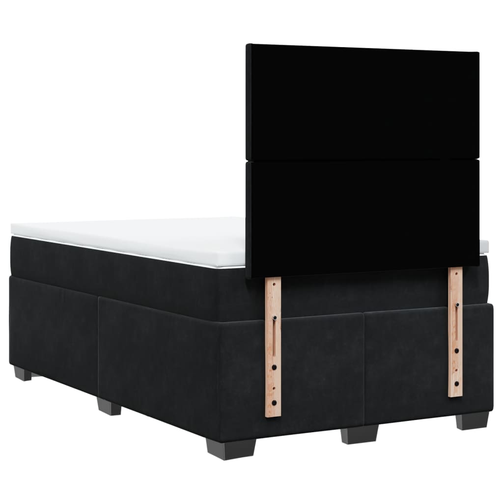 Box spring krevet s madracem crni 120 x 200 cm baršunasti