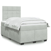 Box spring krevet s madracem svjetlosivi 120x200 cm baršunasti