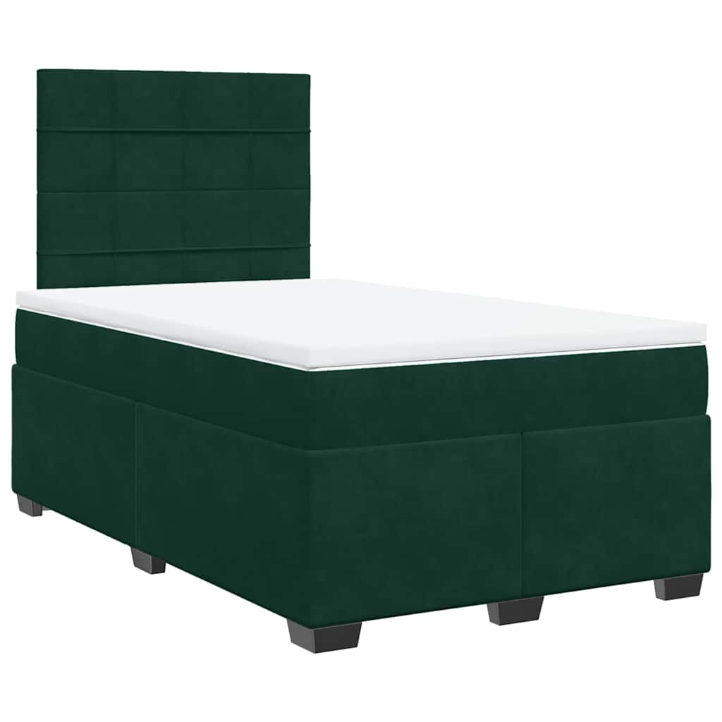 Box spring krevet s madracem tamnozeleni 120x200 cm baršunasti