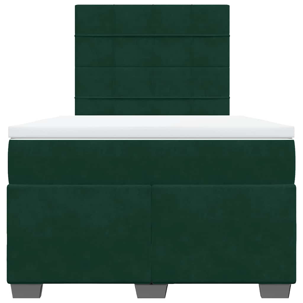 Box spring krevet s madracem tamnozeleni 120x200 cm baršunasti