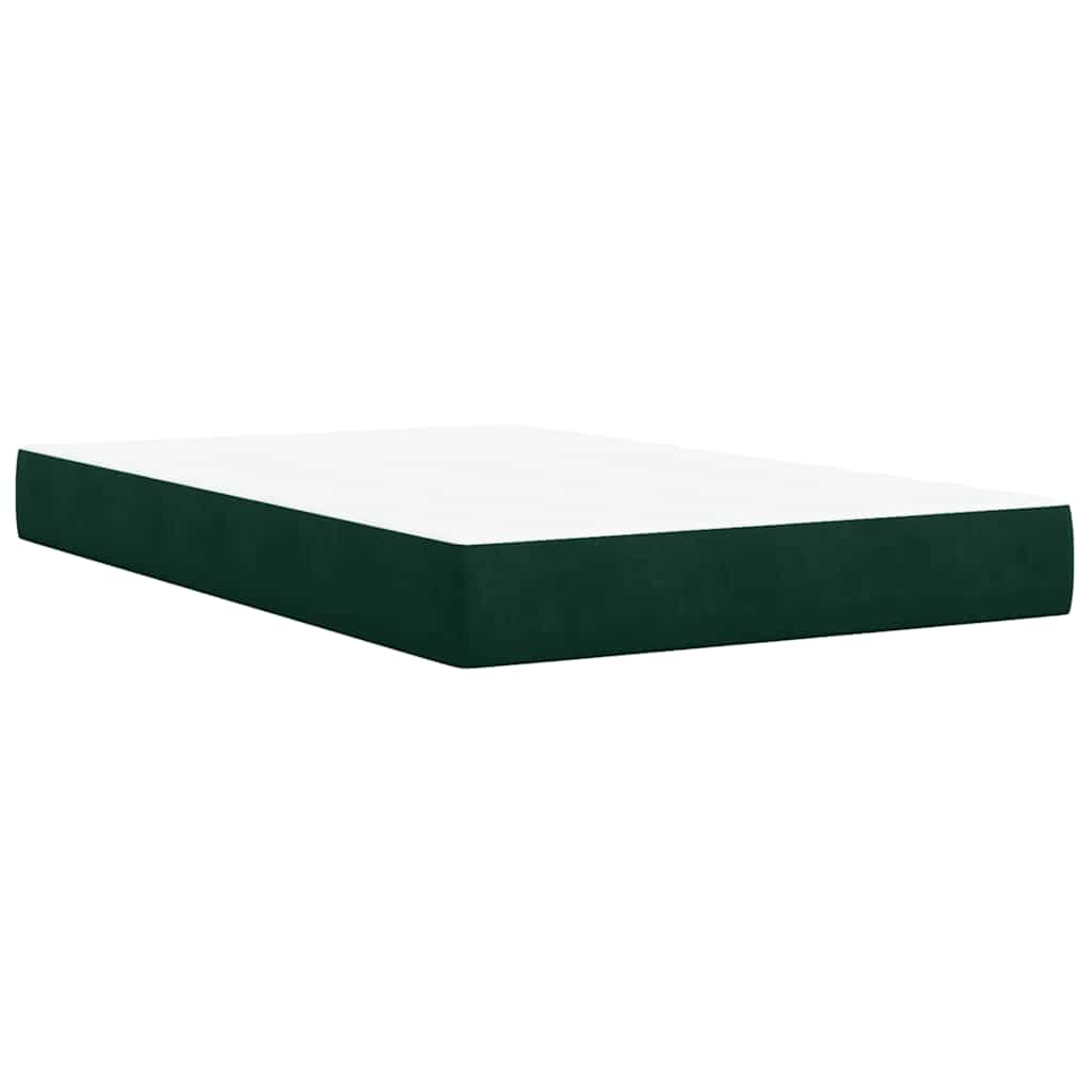 Box spring krevet s madracem tamnozeleni 120x200 cm baršunasti