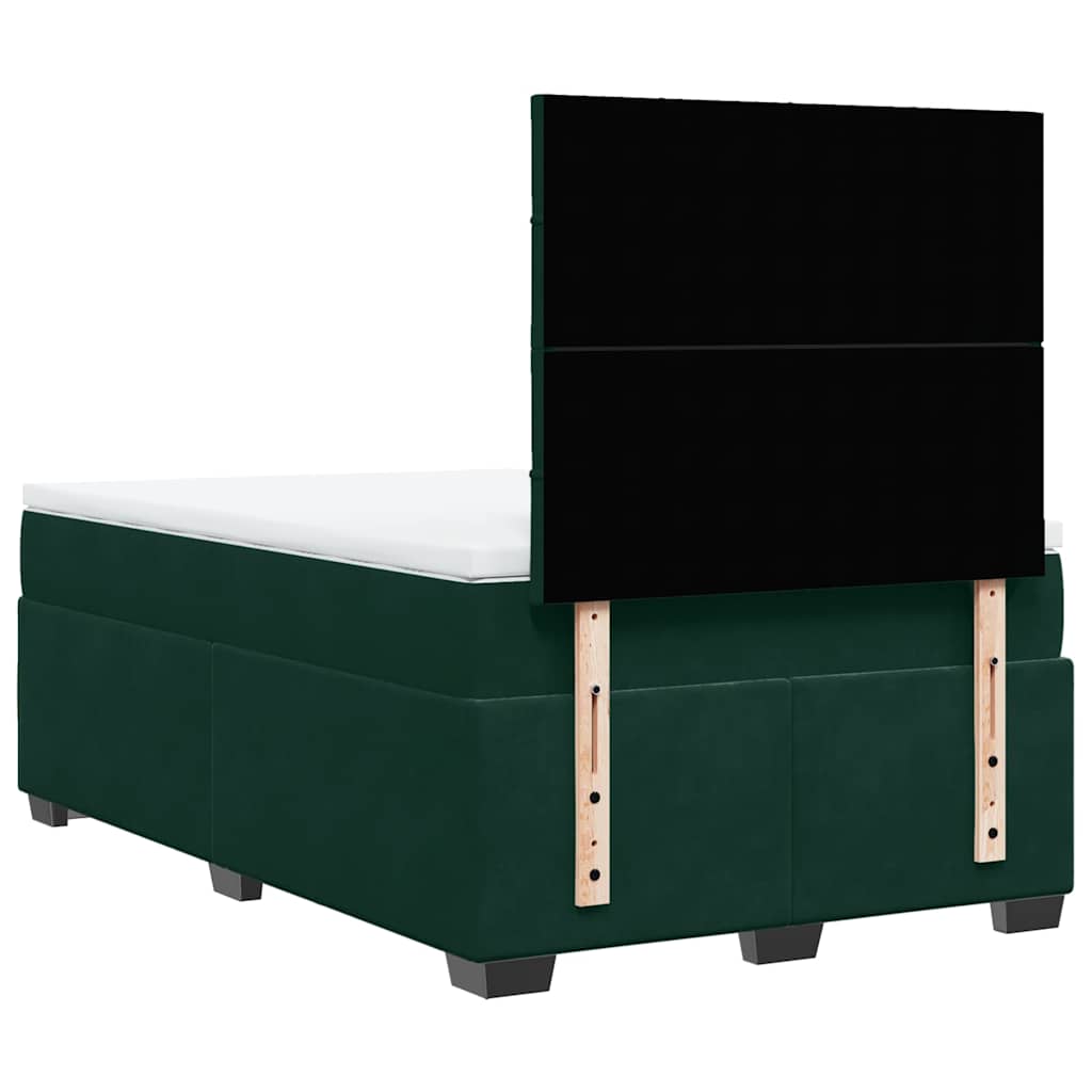 Box spring krevet s madracem tamnozeleni 120x200 cm baršunasti